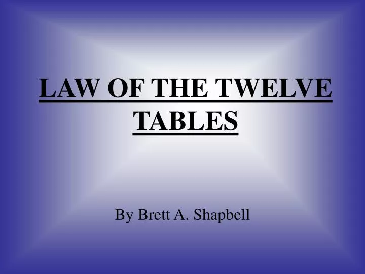 law of the twelve tables n.