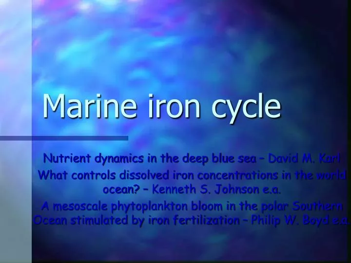 marine iron cycle n.