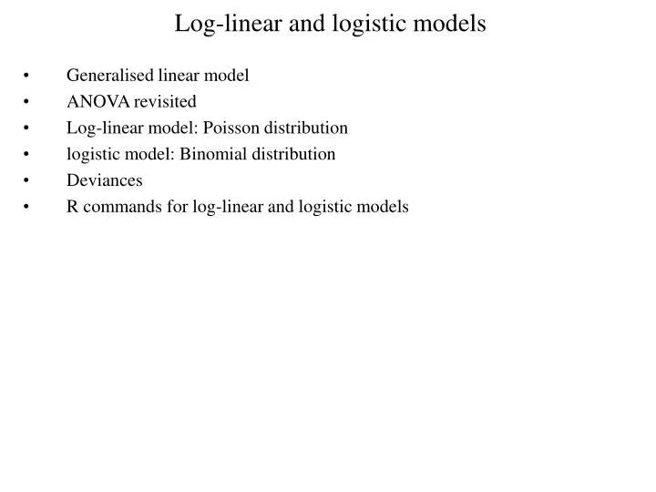 log linear and logistic models n.
