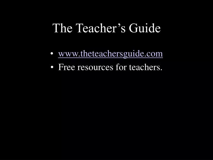 the teacher s guide n.