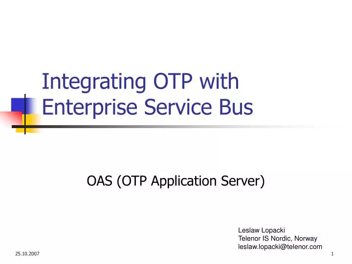 integrating otp with enterprise service bus n.