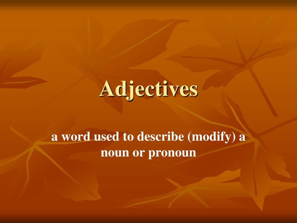 adjectives powerpoint presentation free download