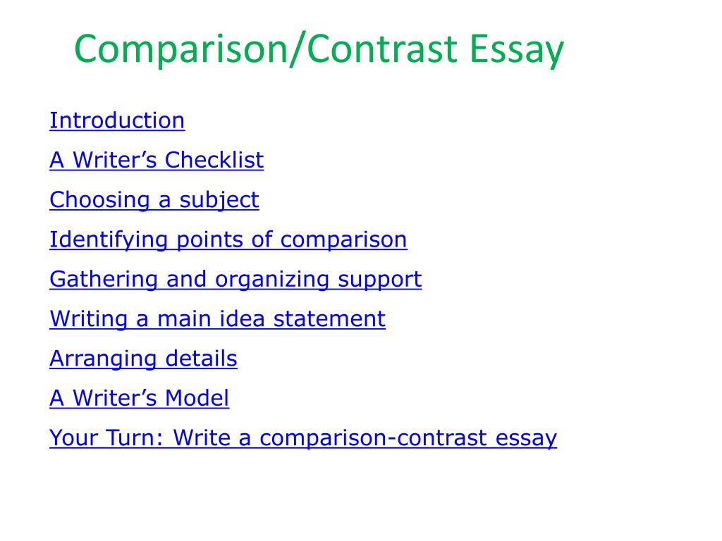 comparison essay ppt