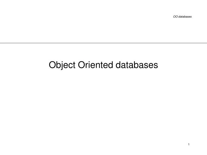 object oriented databases n.
