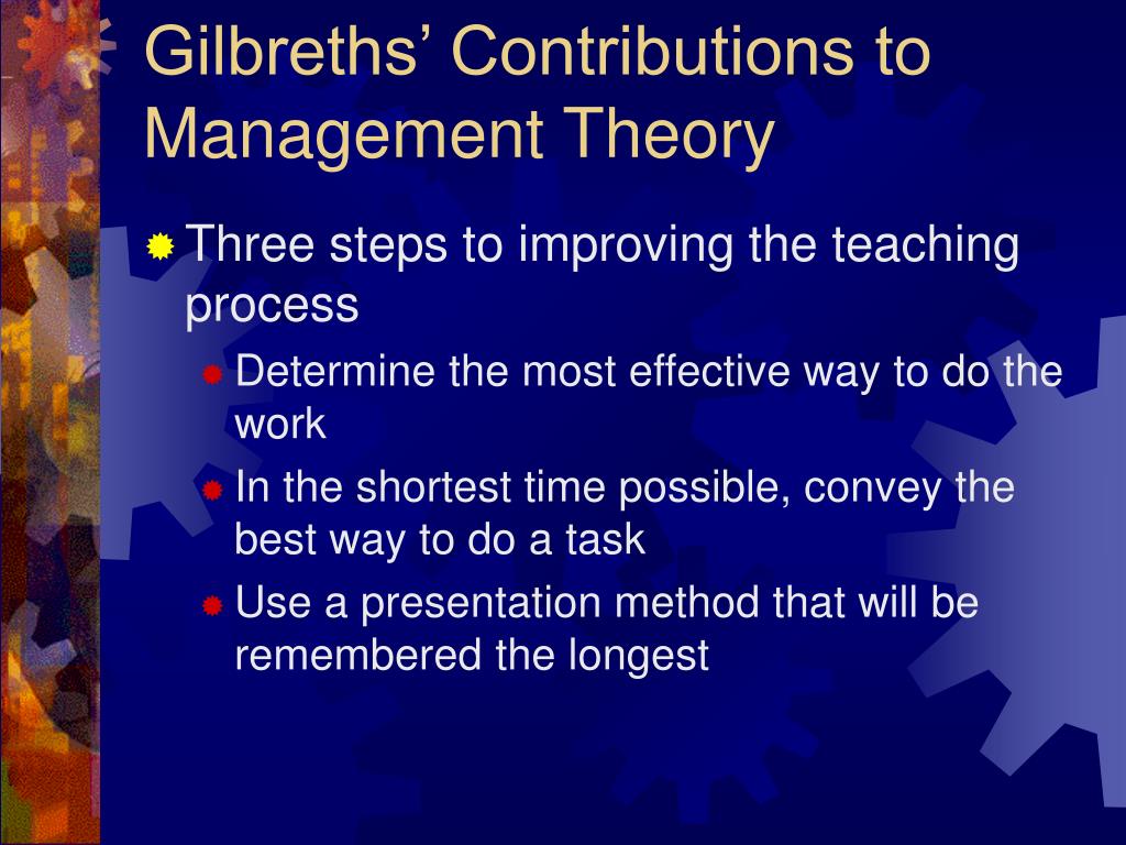 Ppt the one best way frank and lillian gilbreth powerpoint