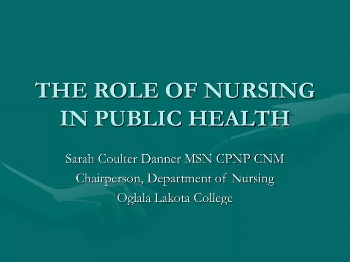 the role of nursing in public health n.