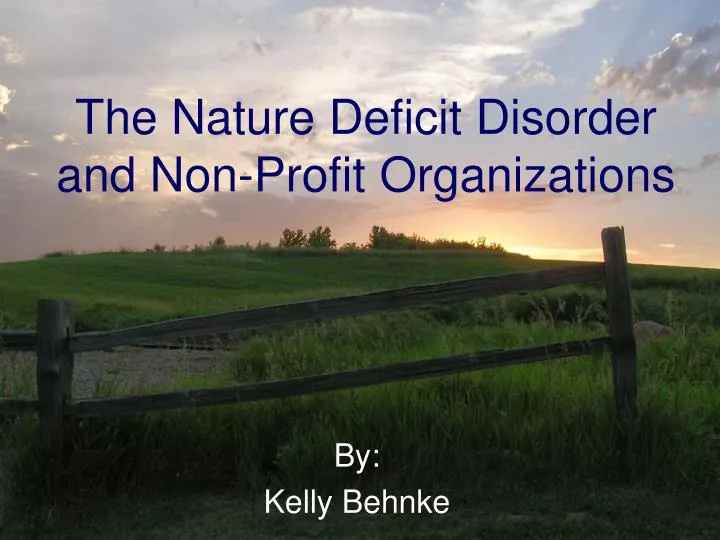 the nature deficit disorder and non profit organizations n.