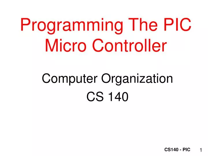 programming the pic micro controller n.