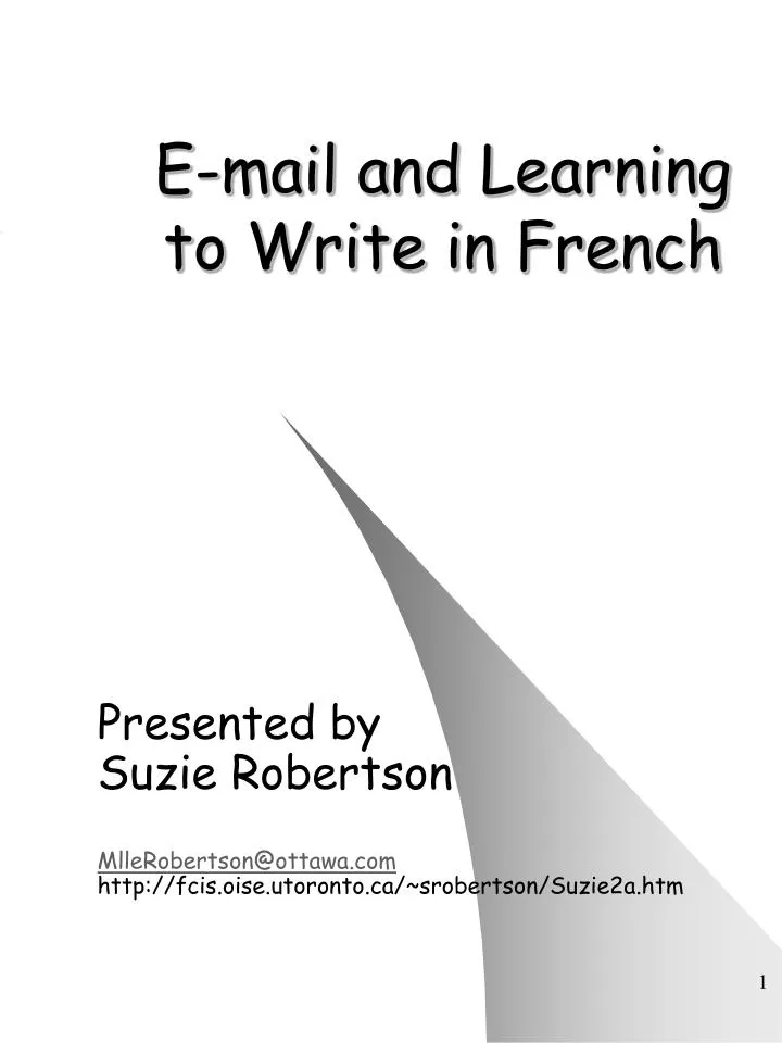 e mail and learning to write in french n.