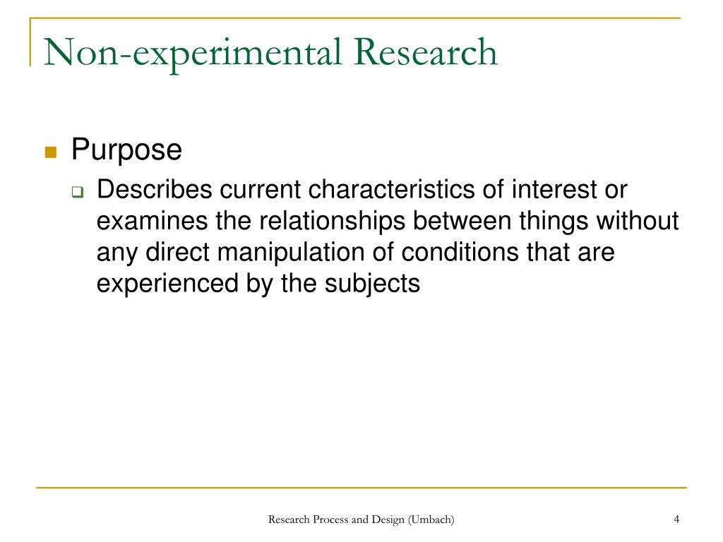 difference between experimental and non experimental research