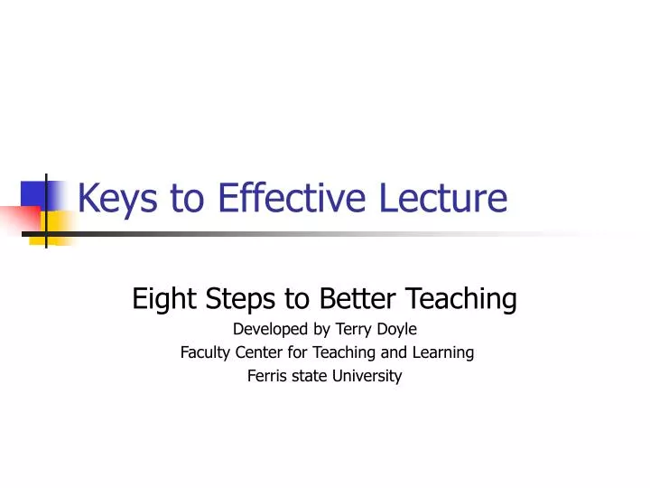 keys to effective lecture n.