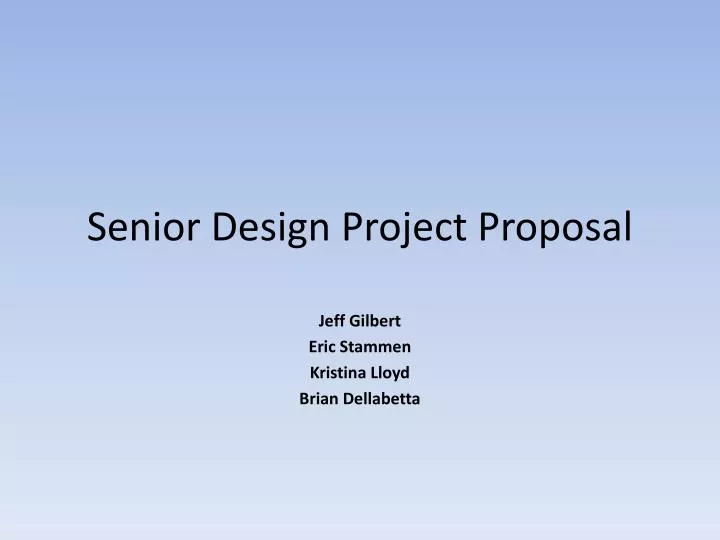 senior design project proposal example