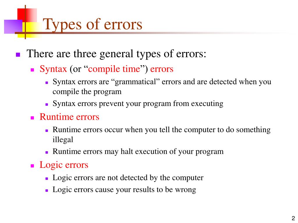 Types Of Errors In C Programming Syntax Logical Run Time Linker ...