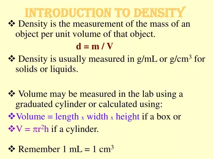 introduction to density n.