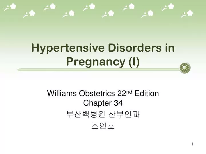 hypertensive disorders in pregnancy i n.