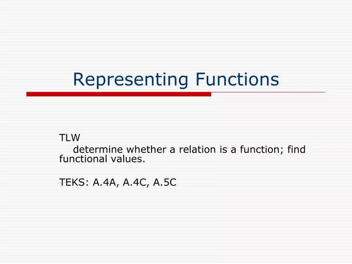 representing functions n.