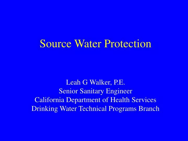 source water protection n.