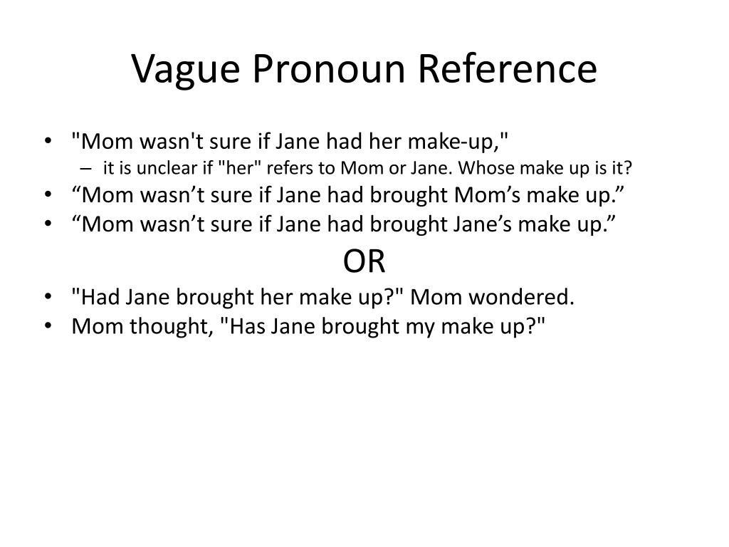 Vague Pronouns Worksheet Answers
