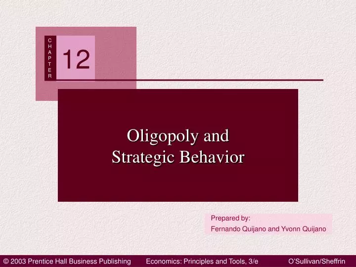 oligopoly and strategic behavior n.