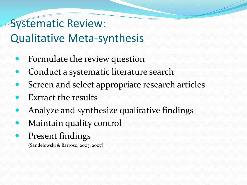 qualitative synthesis and systematic review in health professions education