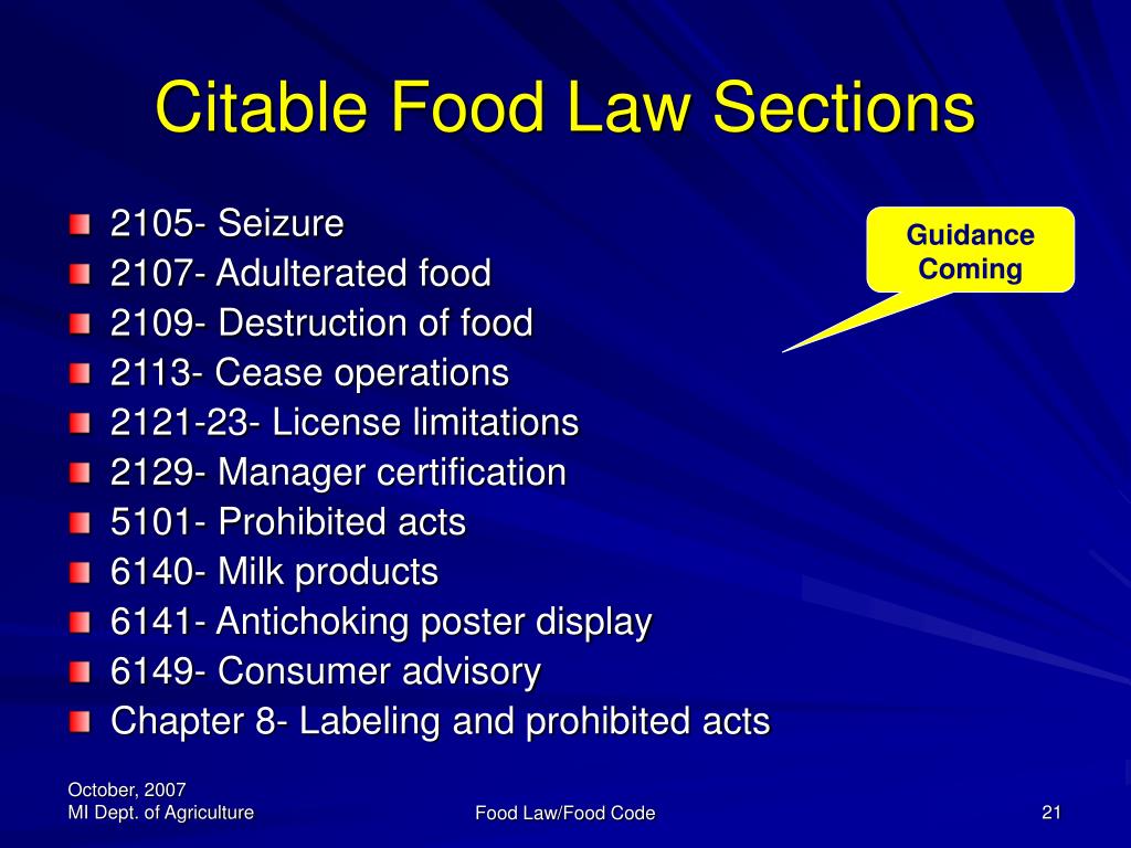 Ppt Michigan Food Law 2007 Update Powerpoint Presentation Free Download Id 359200 Ppt Michigan Food Law 2007 Update Powerpoint Presentation Free Download Id 359200