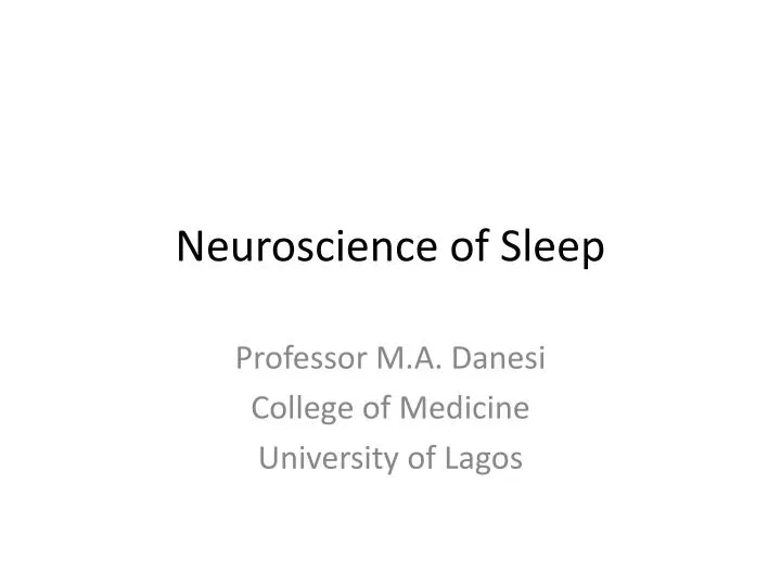 neuroscience of sleep n.