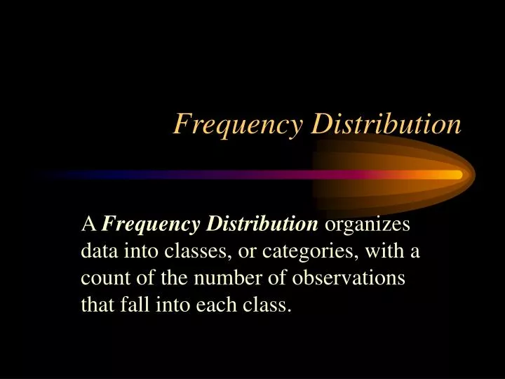 frequency distribution n.