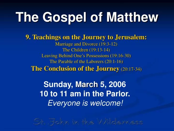 the gospel of matthew n.