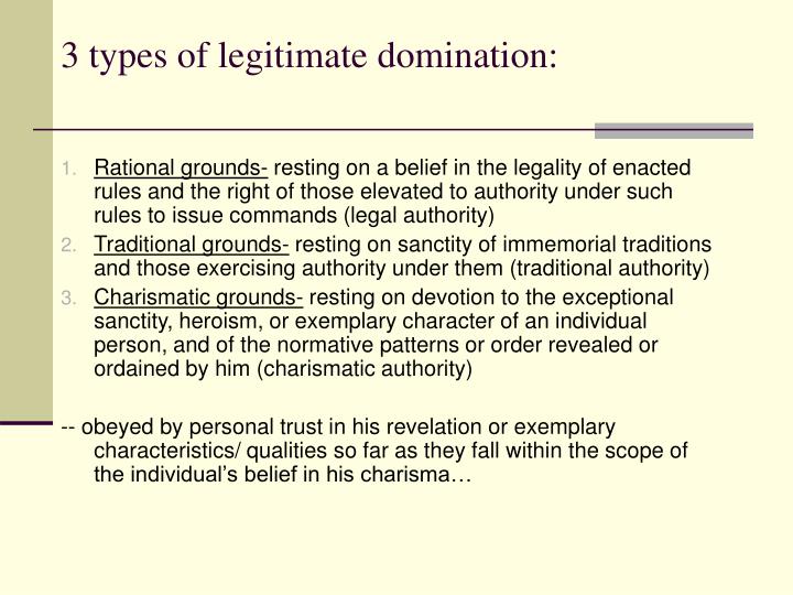 Types of legitimate domination pic 213