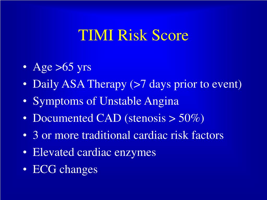 timi risk score early invasive timi risk score early invasive