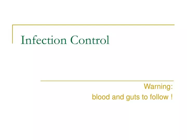 infection control n.