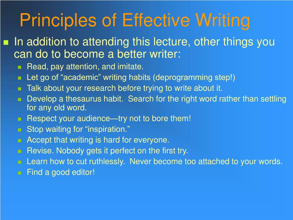 effective report writing principles and criteria for good research