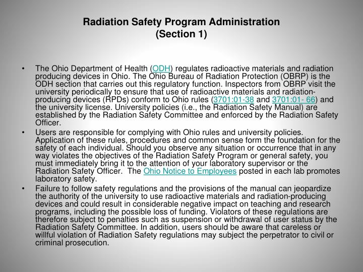 Radiation Safety Program Template Radiation Safety Program Template