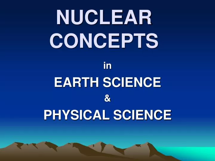 nuclear concepts n.