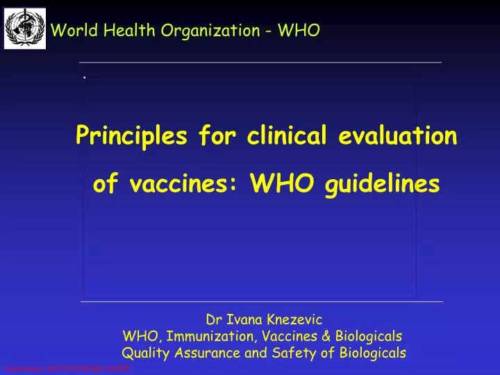 principles for cli nical evaluation of vaccines who guidelines n.