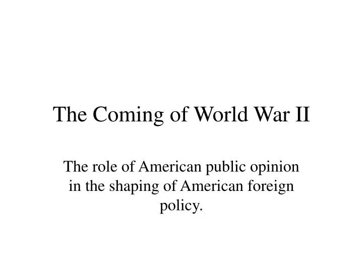 the coming of world war ii n.