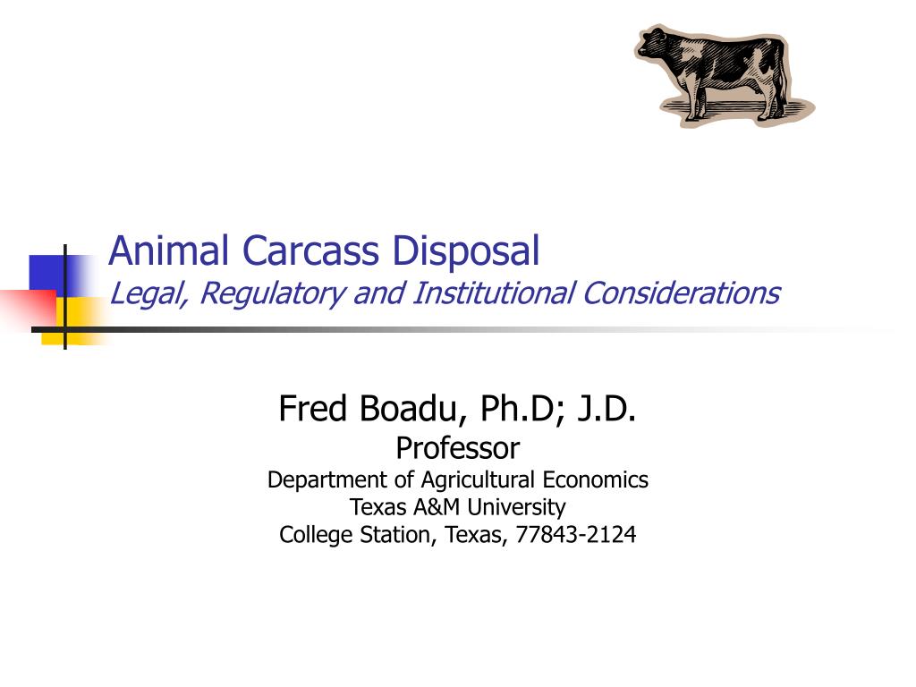 PPT - Animal Carcass Disposal Legal, Regulatory and Institutional  Considerations PowerPoint Presentation - ID:360907