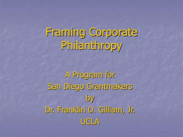 framing corporate philanthropy n.