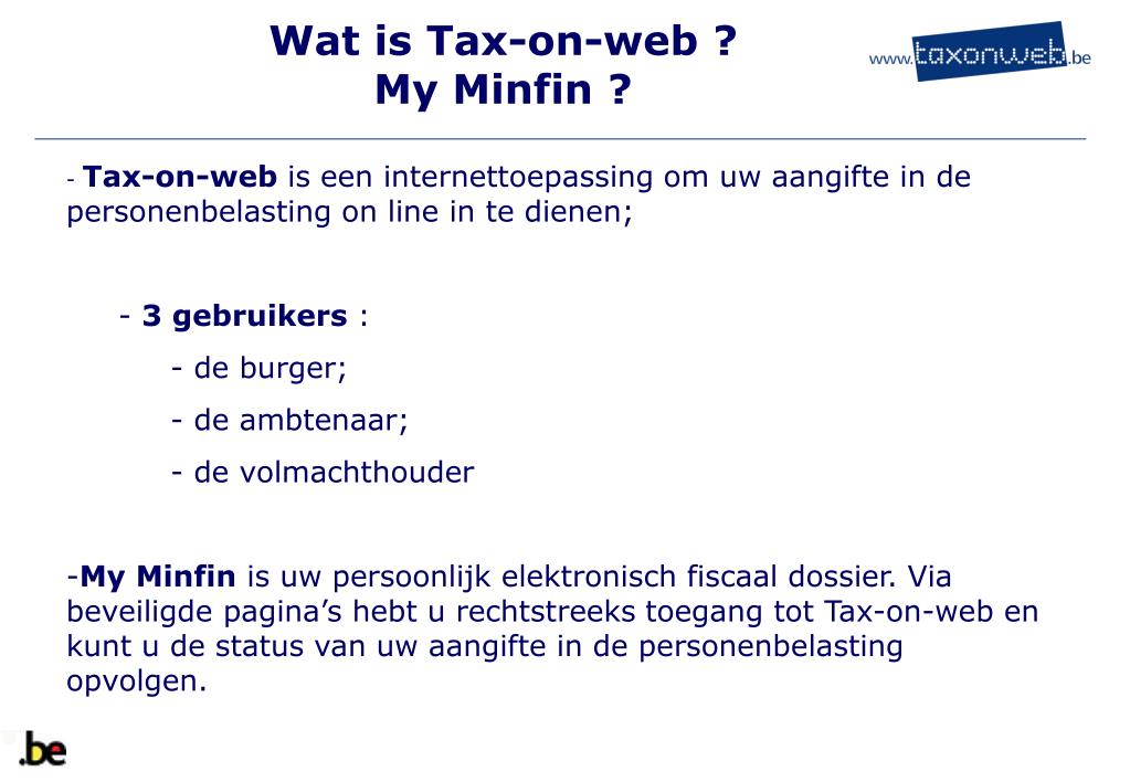 Ppt tax on web my minfin powerpoint presentation free download id
