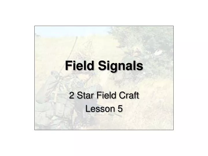 field signals n.