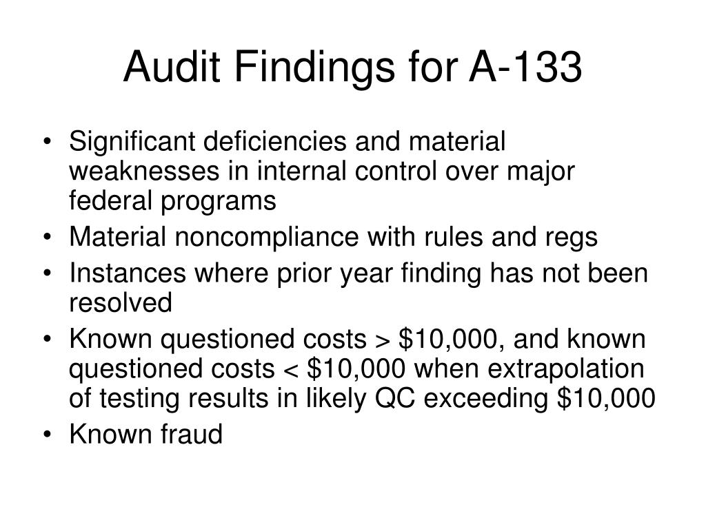 internal audit findings internal audit findings
