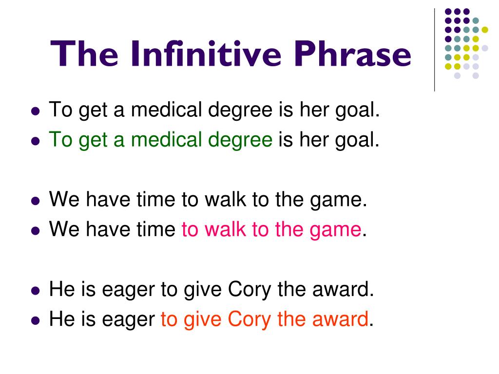 What Is Infinitive Phrase Examples