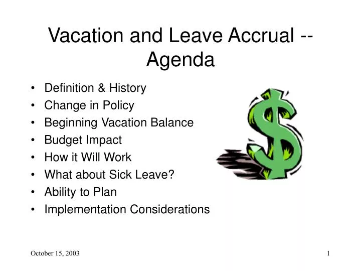 vacation and leave accrual agenda n.