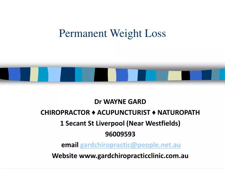 permanent weight loss n.