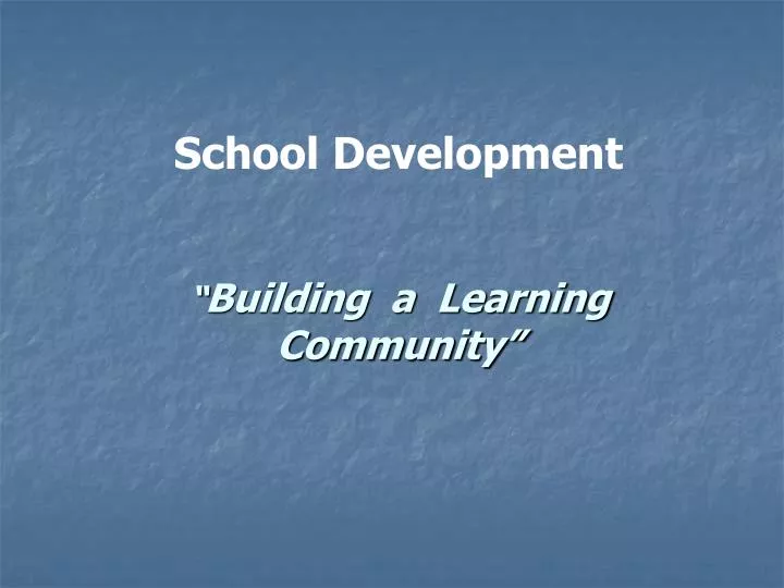 building a learning community n.