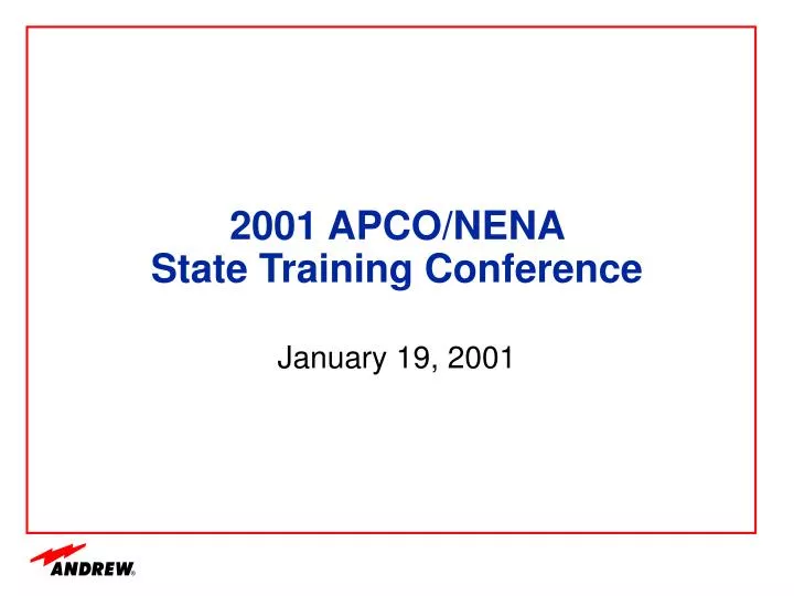 2001 apco nena state training conference n.