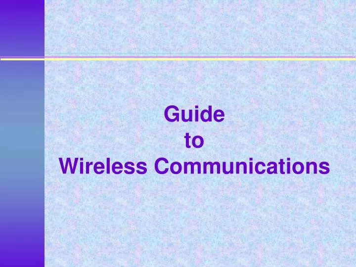 guide to wireless communications n.