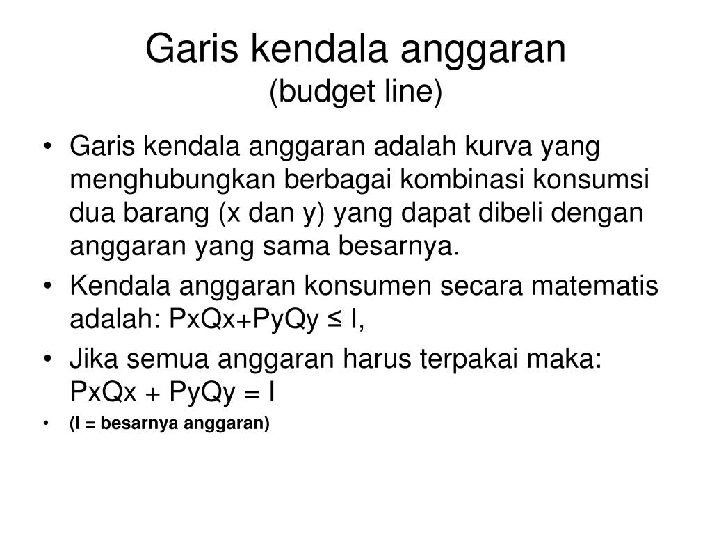 Persamaan Garis Anggaran