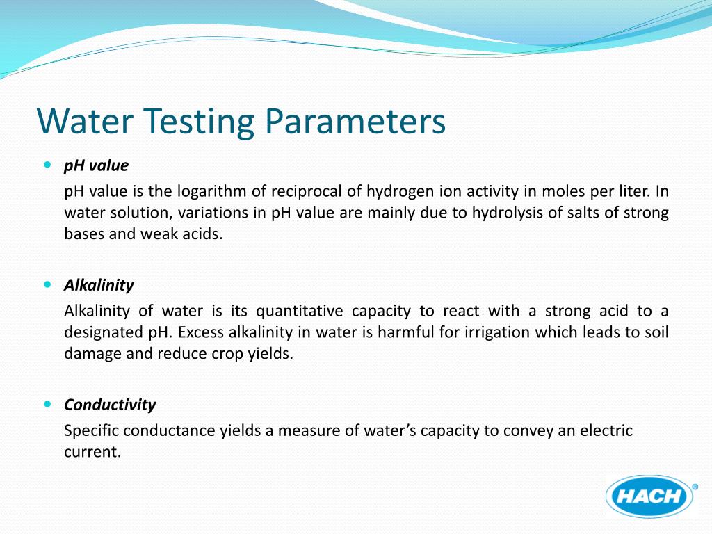 hypothesis for water quality testing