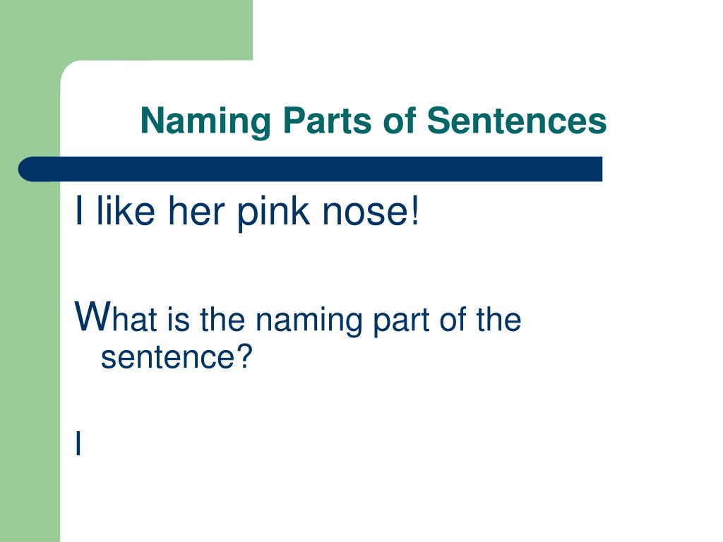Naming Parts Of A Sentences Second Grade Worksheets